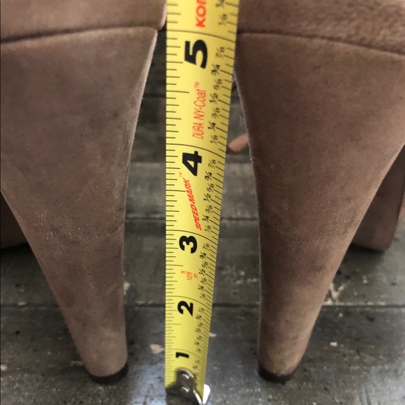 VERA WANG Lavender Tan Platform Sexy Ankle Tie Leather Sandal Heels 9 - Picture 5 of 7